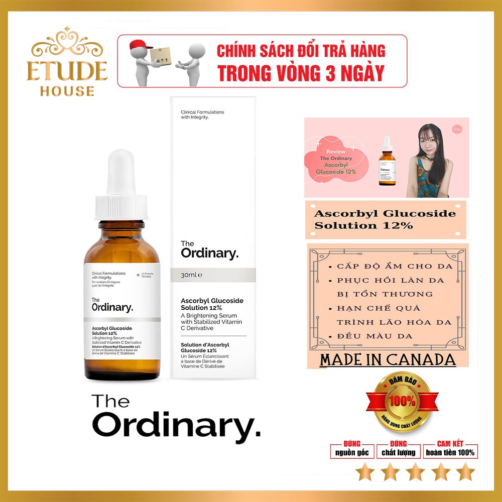 Serum Siêu Dưỡng Sáng Da Chống Lão Hóa The Ordinary Ascorbylglucoside Solution 12% 30 Ml