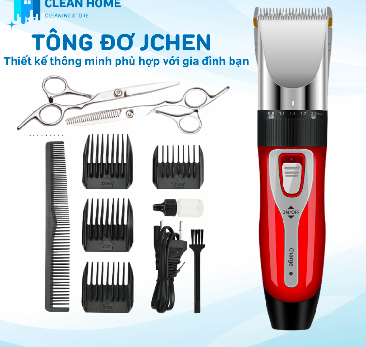 Tông đơ cắt tóc cho bé tăng đơ cắt tóc gia đình Jlchen sạc điện cầm tay tiện lợi cắt tóc trẻ em tặng