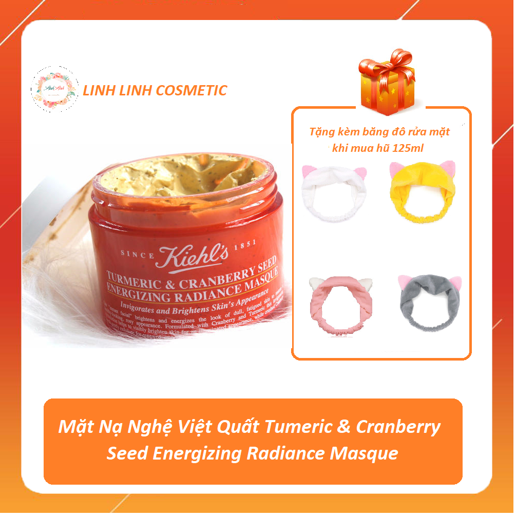 [Tặng Kèm Băng Đô Rửa Mặt] Mặt Nạ Nghệ Việt Quất Kiehl’s Mask Kiehls Turmeric & Cranberry Seed Energizing Radiance Masque - Linh Linh Cosmetic