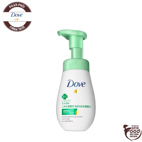 Sữa Rửa Mặt Dạng Bọt Dove Beauty Serum Pimple Care Foaming Cleanser Mild To Skin Less Tight Peeling 160Ml