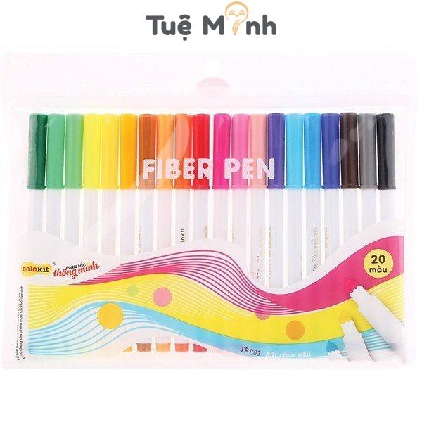 Bút lông bút viết Calligraphy Hán Tự viết nét thanh nét đậm brush lettering tô màu màu Fiber Pen Colokit 36/20 màu