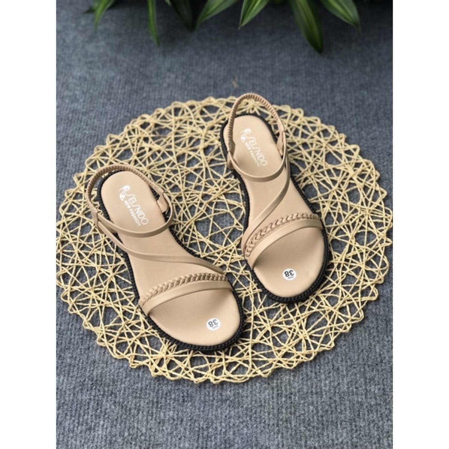 Giày sandal dép xăng đan nữ dây chéo thắt bính