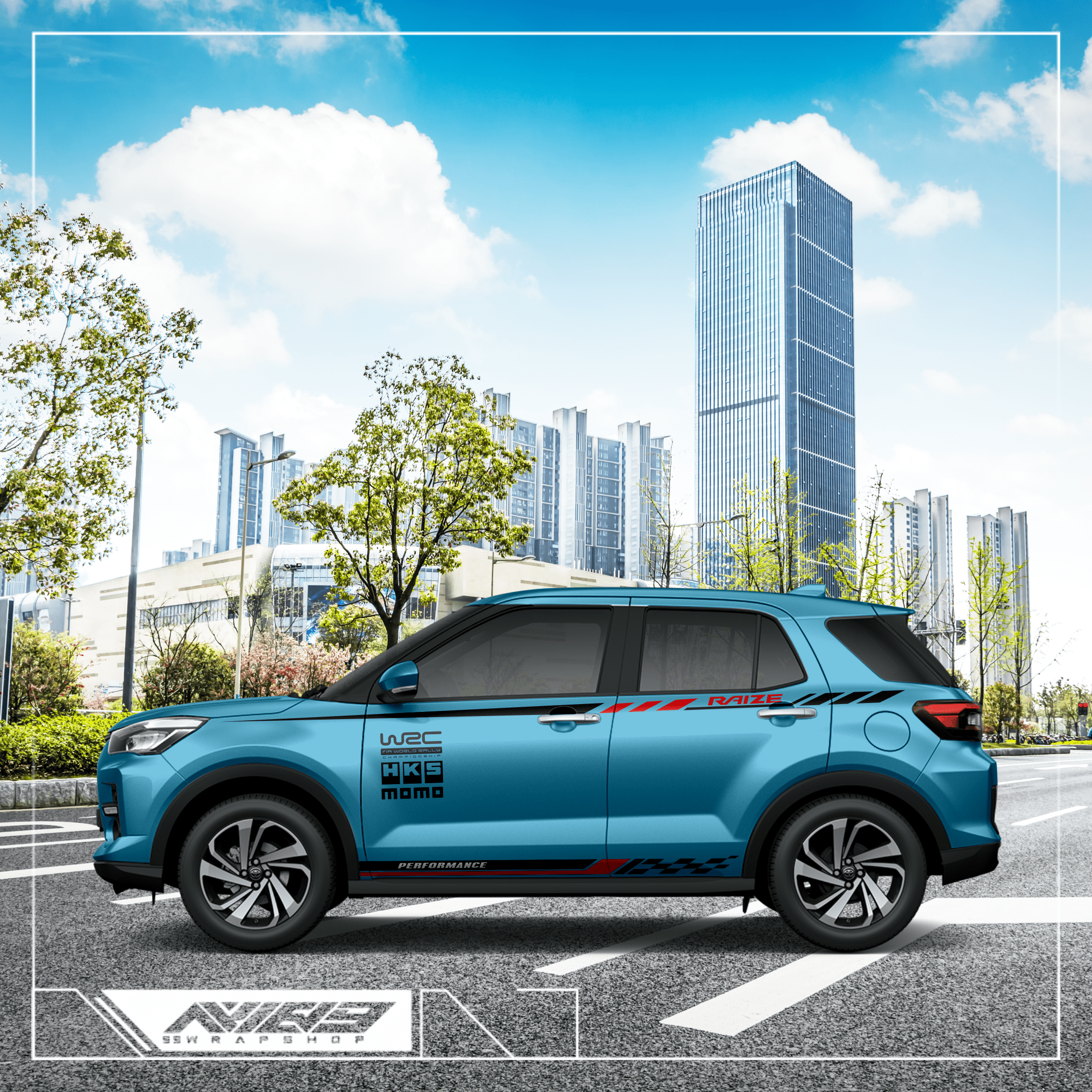 Tem xe Toyota Raize mẫu 014 - Tem Xe Raize - DS Decal