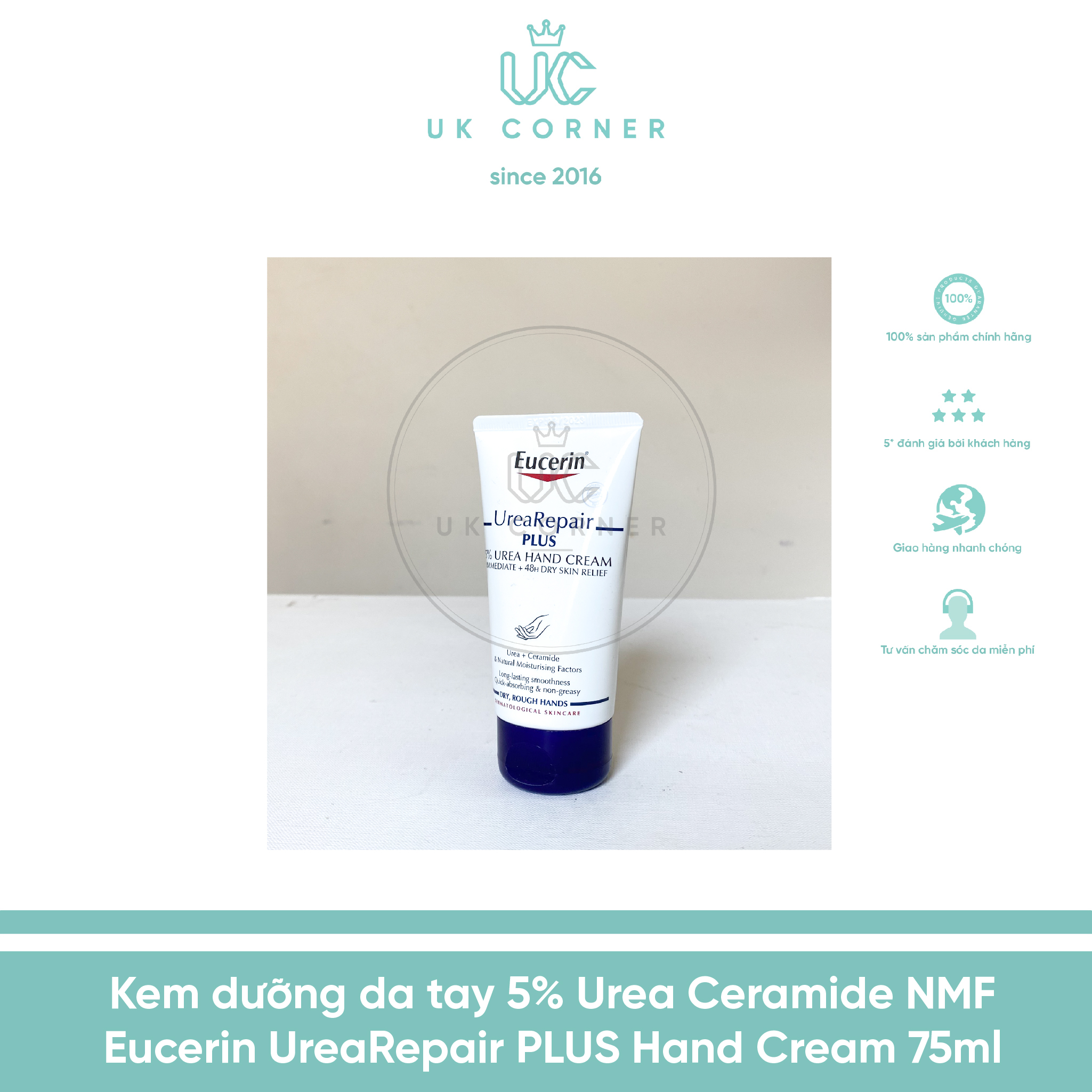 Kem Dưỡng Da Tay 5% Urea Ceramide Nmf Eucerin Urearepair Plus Hand Cream 75Ml