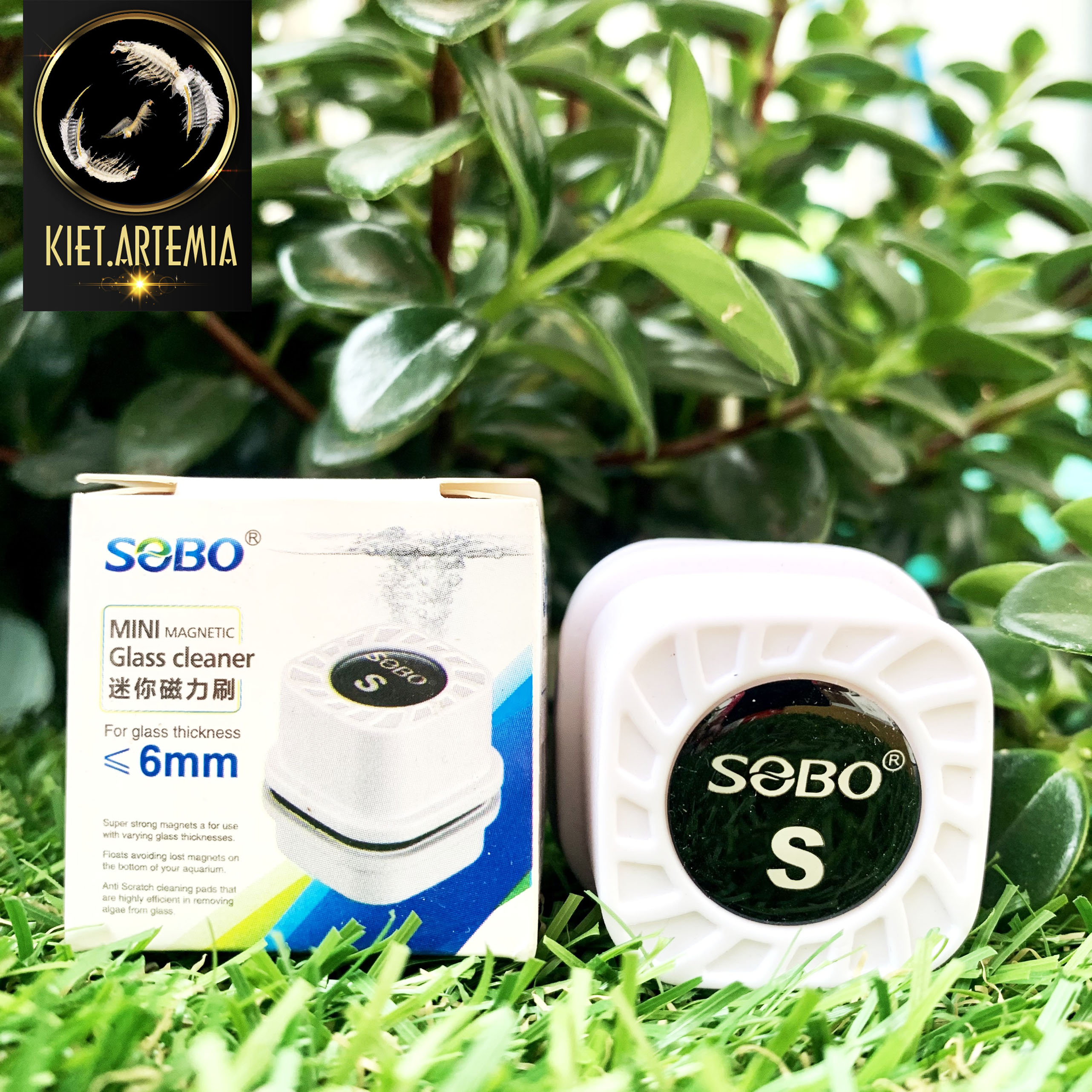 Lau kính nam châm 2 mặt nam châm lau kính hồ cá vệ sinh hồ cá SOBO size S