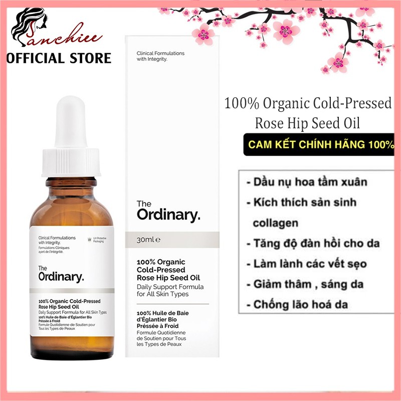 Serum cấp ẩm The Ordinary 100% Organic Cold Pressed Rose Hip Seed Oil