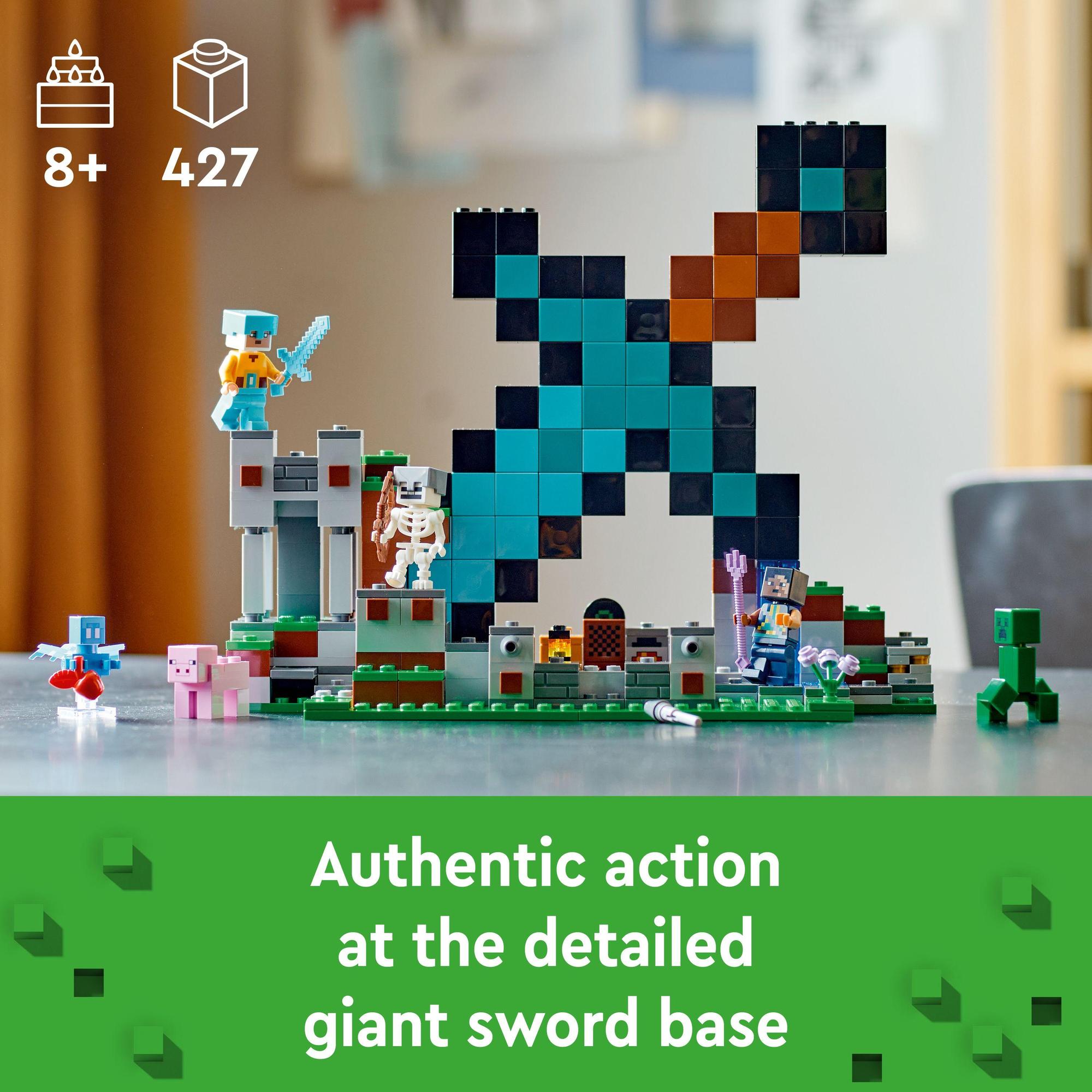 LEGO Minecraft 21244 Đồ chơi lắp ráp Tiền Đồn Cất Giữ Kiếm Kim Cương (427 Chi Tiết)