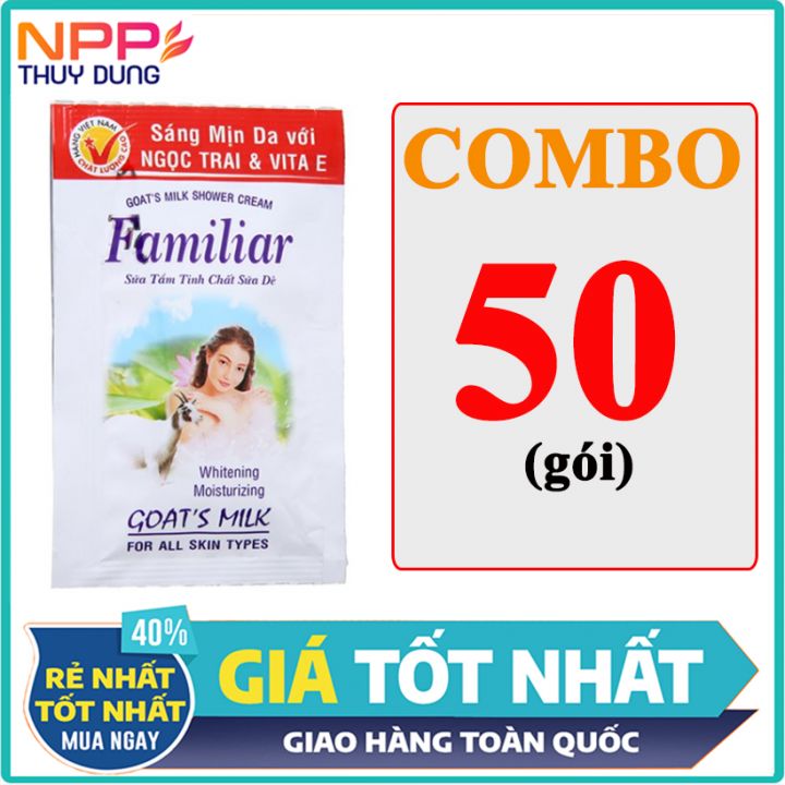 Combo 50 Gói Sữa Tắm Tinh Chất Sữa Dê Familiar 5Ml - Npp An Nhiên