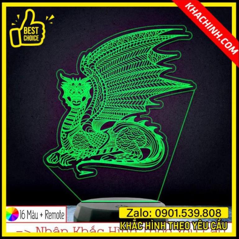 Đèn Led 3D Trang Trí Hình CON RỒNG – Qùa Tặng Trang Trí Noel Để Bàn  Phòng Ngủ Thiết Kế Khắc Hình Th
