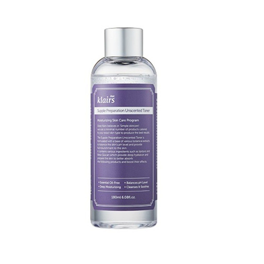 Nước hoa hồng Dear Klairs Supple Preparation Unscented Toner 180ml 6.08fl.oz. [Bill Pháp]