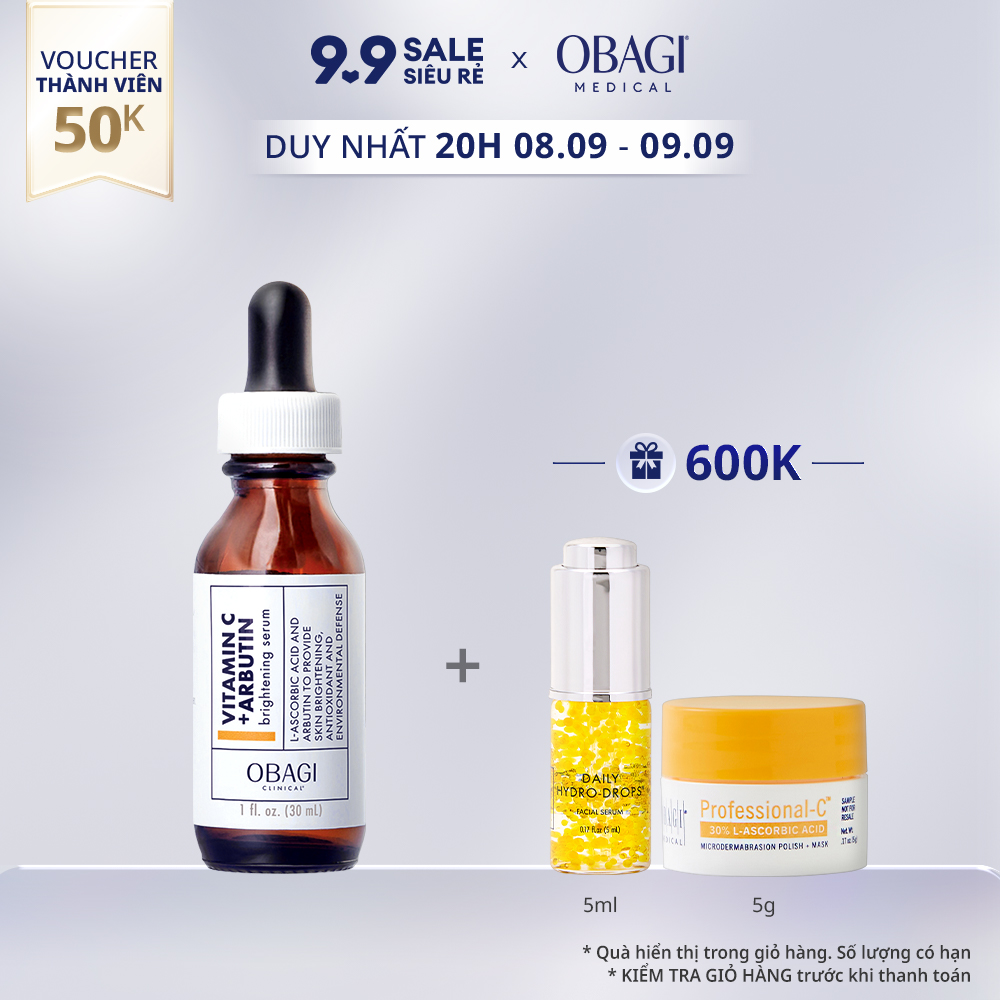 Tinh Chất Dưỡng Trắng Da Obagi Clinical Vitamin C+ Arbutin Brightening 30ml