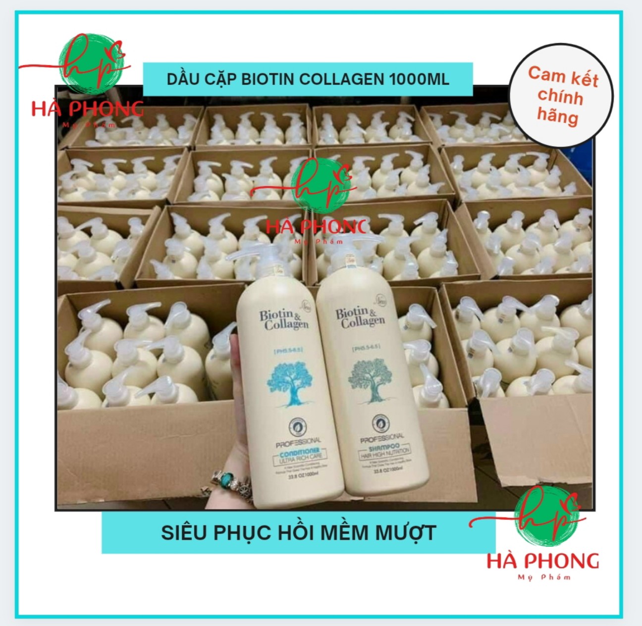 Dầu Gội Xả Biotin Collagen [Trắng] Giúp Phục Hồi Chống Rụng Tóc