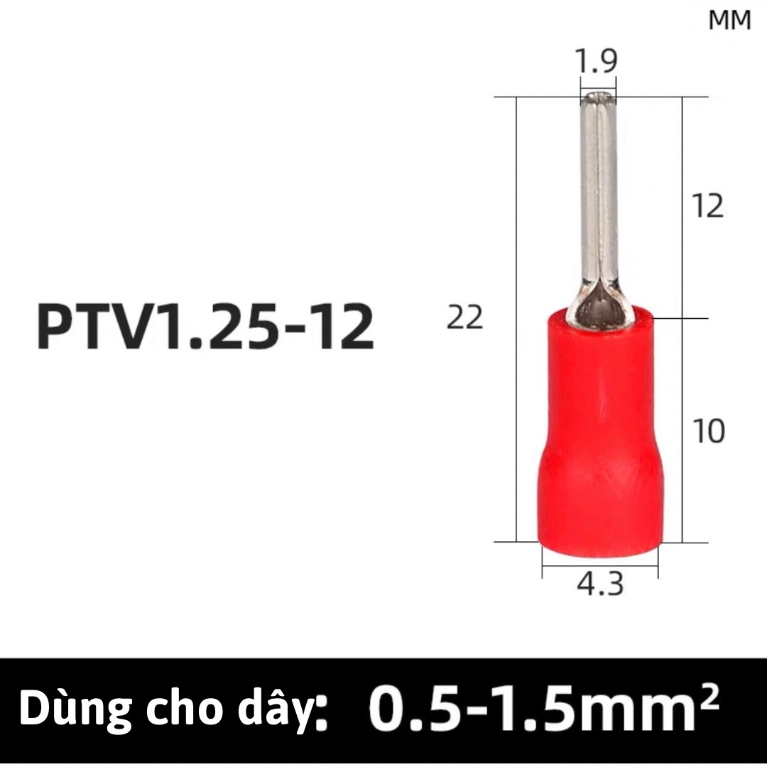 cos kim đặc combo 100c đầu cos pin tròn đặcđầu cốt kim bấm nối dây điện cosse pin đặc