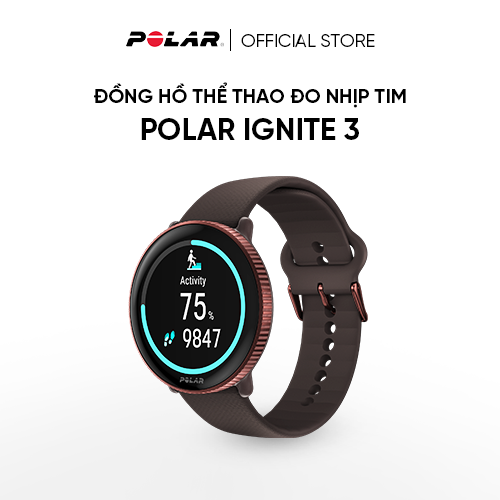 Đồng hồ thể thao thông minh Polar Ignite 3 - Đo nhịp tim chuẩn xác Fitness & Wellness Watch - Bảo hà