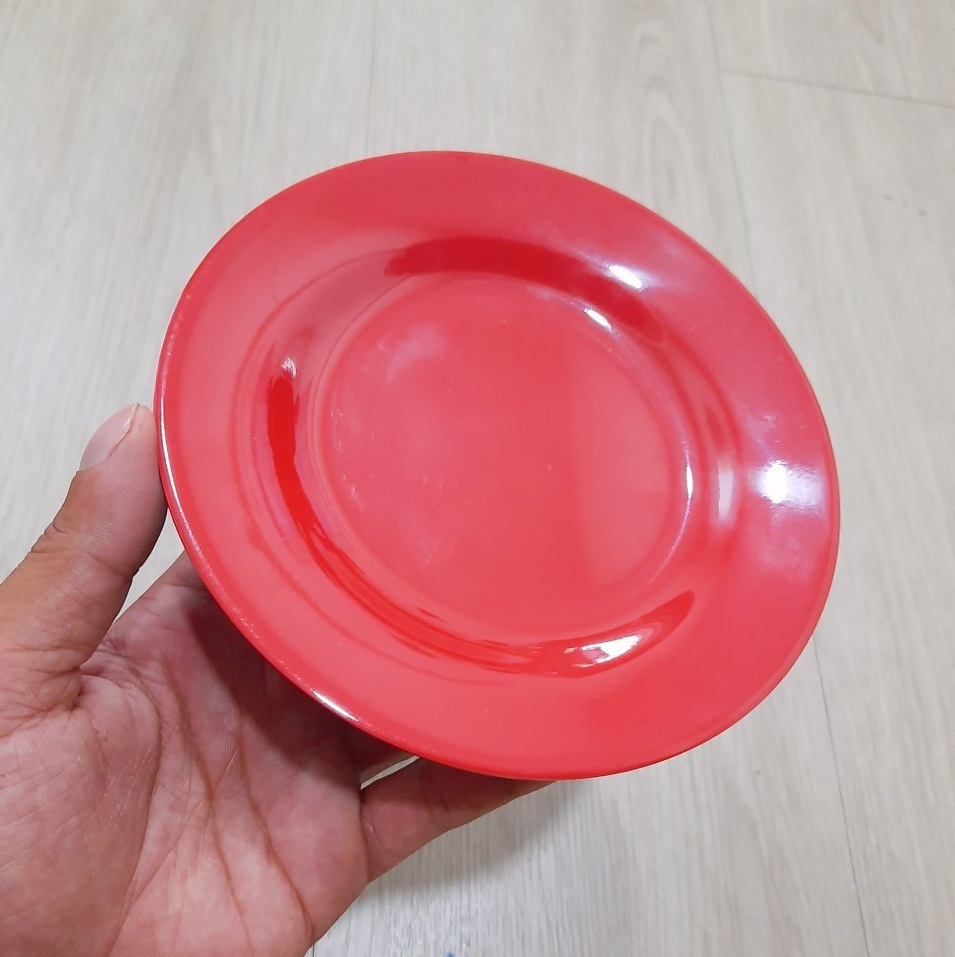 [HCM]Đĩa Nhựa Melamine Đỏ Đen Cao Cấp