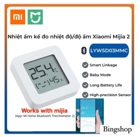 Ẩm Kế Thông Minh Gen2 Xiaomi Mijia Lywsd03Mmc - Smart Bluetooth Digital Thermometer Hygrometer