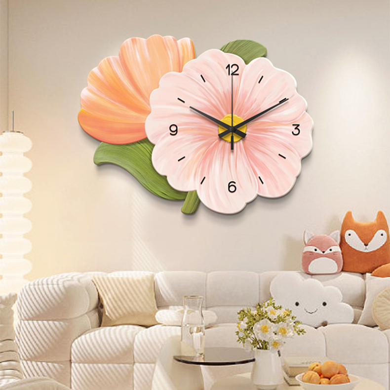 Đồng Hồ Tráng Gương Hình Hoa có ĐÈN led Đồng Hồ Kim Trôi Có Điện Led.
