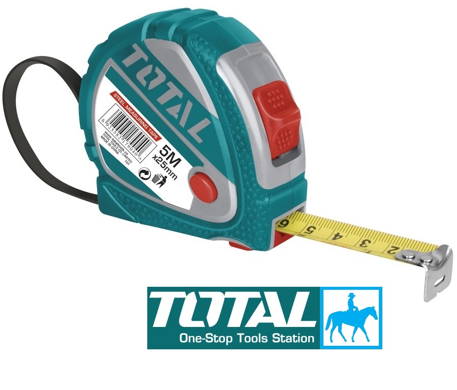 Thước Cuộn Thép Total TMT126101 10m x 25mm, Chống Ăn Mòn và Không Gỉ Sét