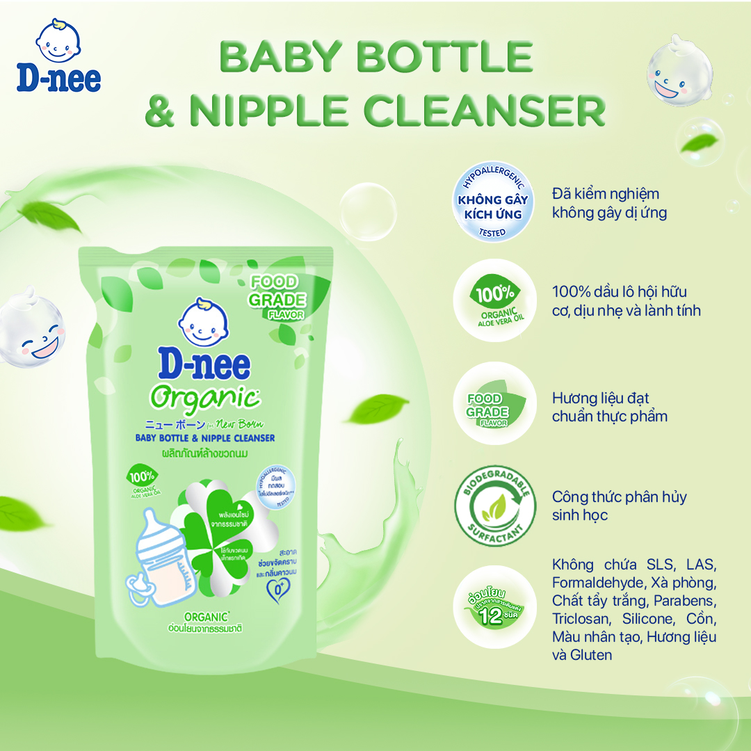 Combo 6 Nước rửa bình sữa D-nee Organic 550 ML