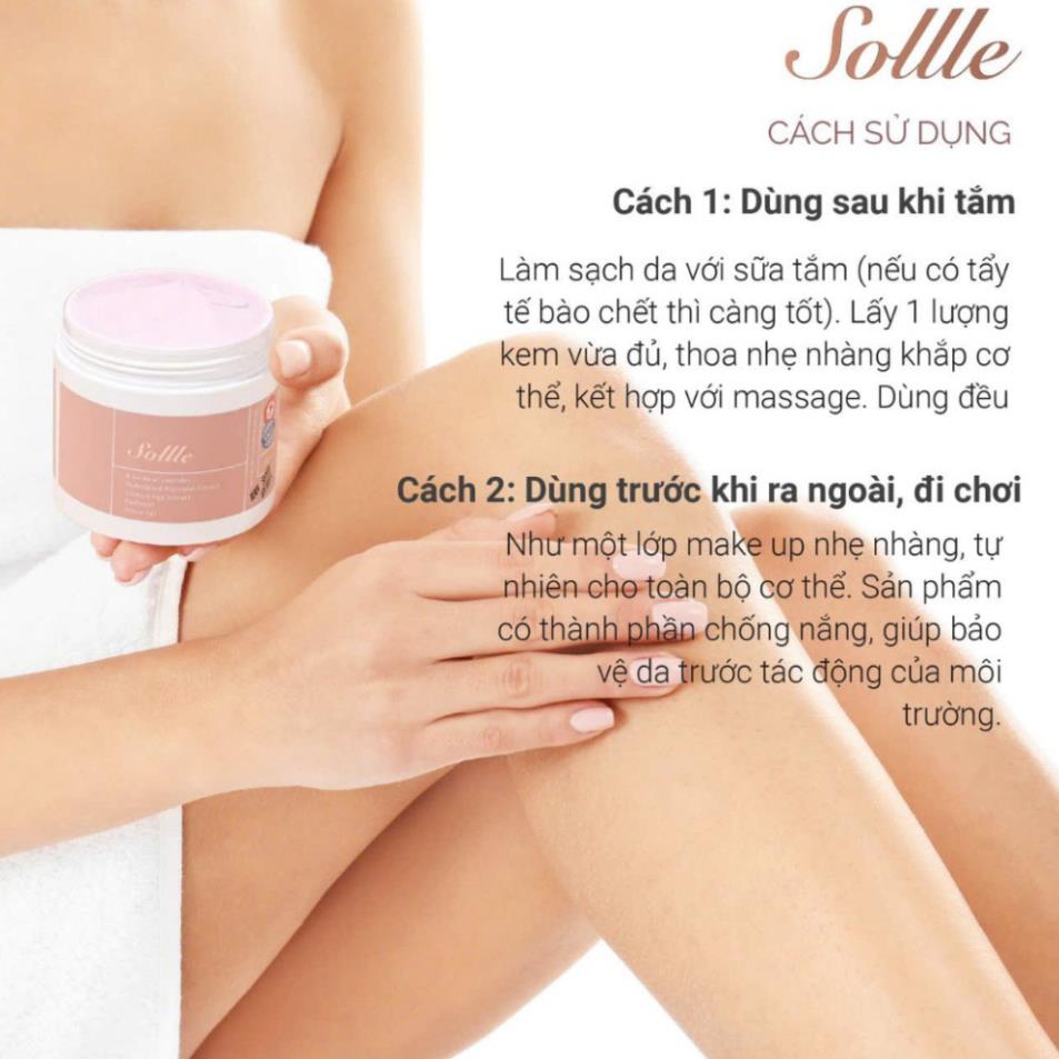 (loại 1) Kem Dưỡng Body Sollle Sollle White Brightening Cream. trang điểm body chống lóa korea 200ml