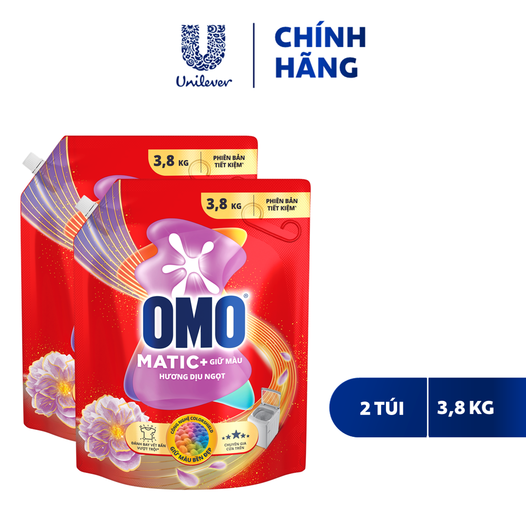 (Livestream) - Combo 2 túi nước giặt OMO Matic cửa trên 4.1kg/túi/ Chuyên Gia Giữ Màu 3.8KG (túi)