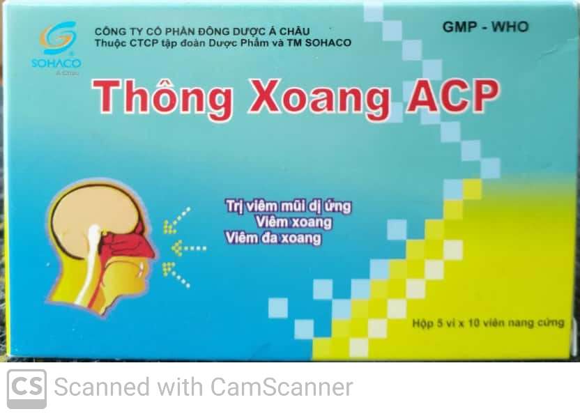 Thông Xoang Acp - Làm Giảm Các Triệu Chứng Của Viêm Mũi Dị Ứng (Hộp 5 Vỉ X 10 Viên).