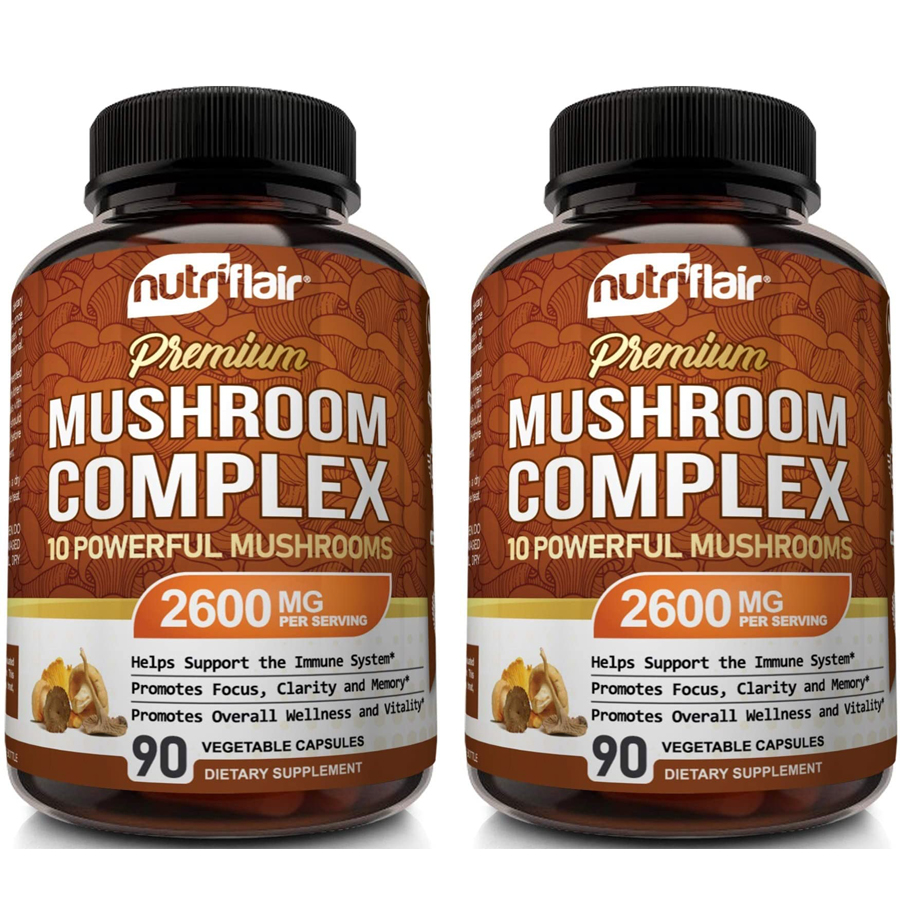 Bộ 2 hộp viên uống 10 loại nấm quý Đông trùng hạ thảo Hầu thủ Chaga Linh chi Vân chi Khiêu vũ Thái dương Bào ngư ... nâng cao hệ miễn dịch tăng cường sinh lý cung cấp chất dinh dưỡng cho tế bào