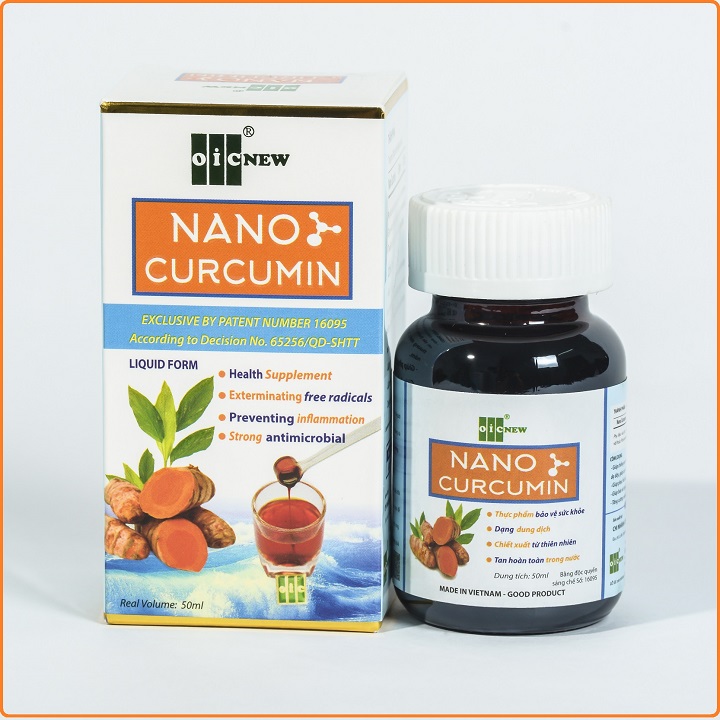 COMBO 2 hộp Nano Curcumin OIC Hỗ trợ điều trị viêm loét dạ dày viêm hành tá tràng trào ngược dạ dày ức chế vi khuẩn HP tăng cường sức đề kháng làm lành nhanh vết thương mờ vết thâm nám sau sinh chống Ôxy hóa