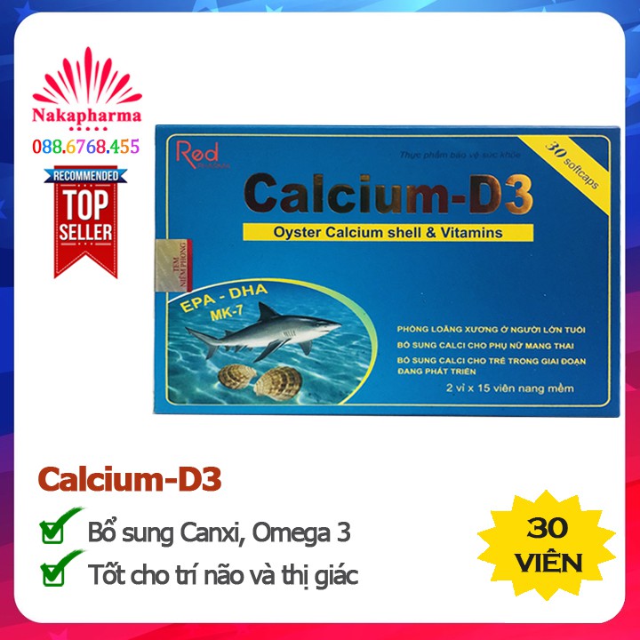 ✅ Calcium-D3 – Bổ sung Canxi, Omega 3, có EFP, DHA, MK7, Vitamin K2 tốt cho trí não và thị giác - Calcium D3