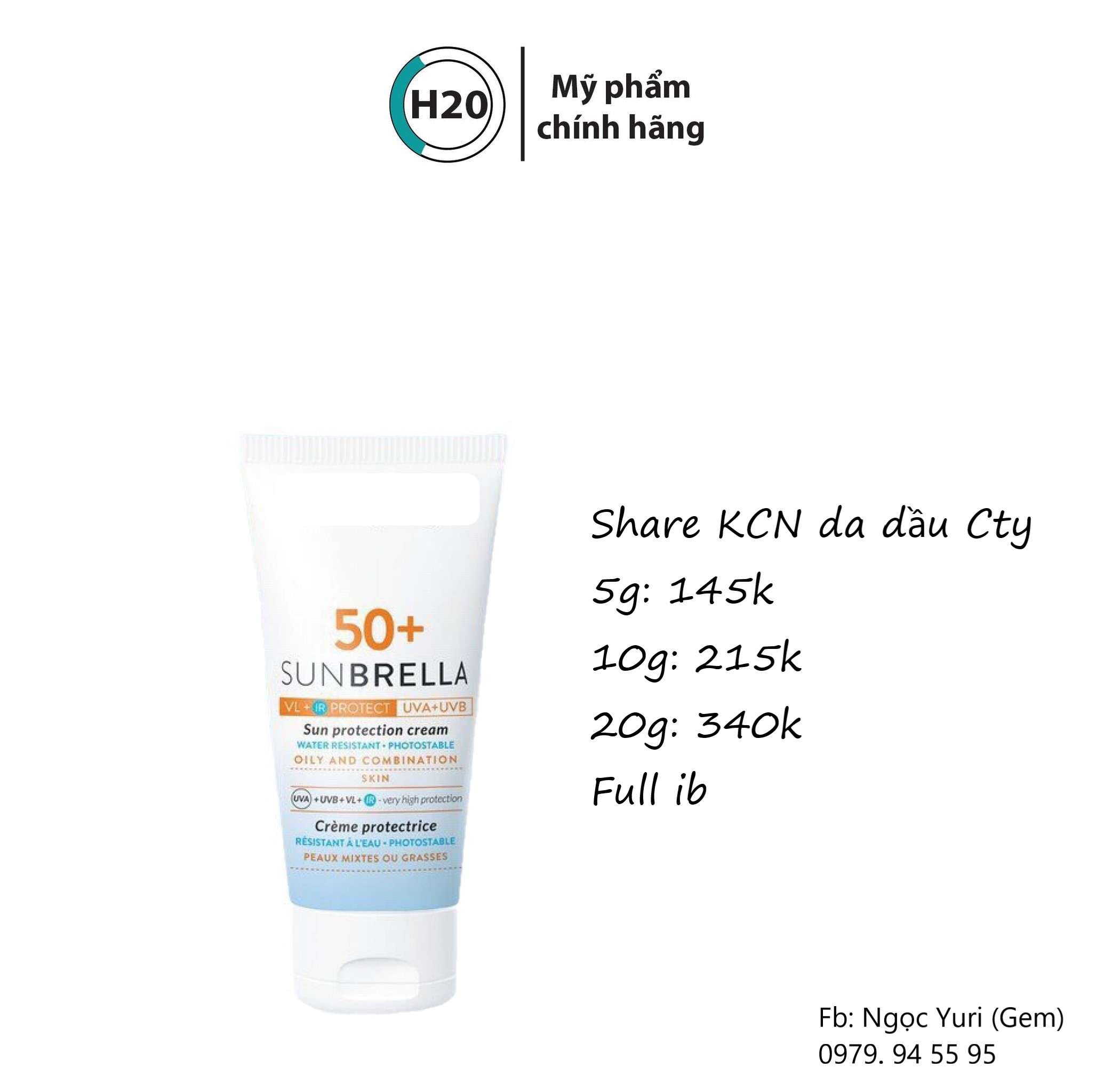 [Hàng Nhập Khẩu] Kem Chống Nắng Dành Riêng Cho Da Dầu Và Mụn Dermedic Sunbrella Spf 50+ Sun Protection Cream Oily And Combination Skin 50Ml.