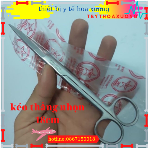 [Freeship]Kéo Thẳng Nhọn 18 Cm Cắt Bông Băng Chỉ Y Tế