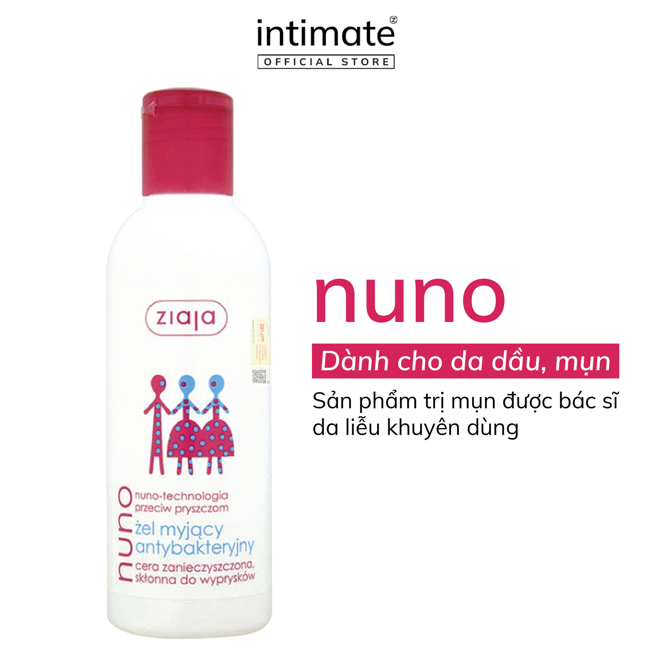 Sữa Rửa Mặt Dưỡng Ẩm Dành Cho Da Dầu Ziaja Nuno ZIAJA BANIPHAR Giúp Ngăn Ngừa Hình Thành Vết Mụn Làm