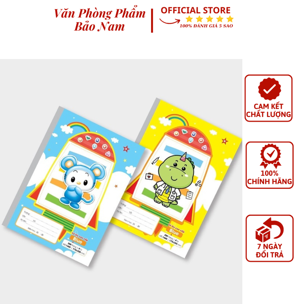 Vở Ô Ly Cao Cấp - Blue 200 Trang Lốc 05 Quyển Hải Tiến - Văn Phòng Phẩm Bảo Nam