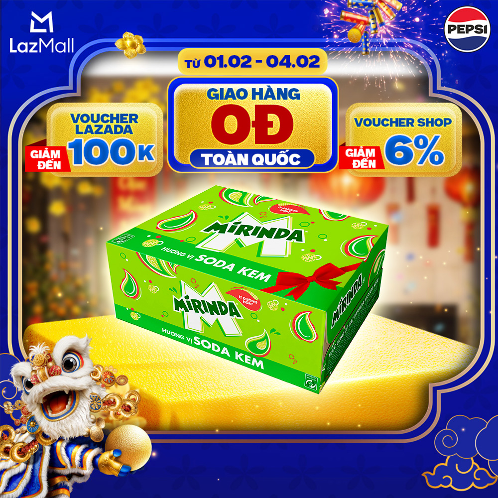 [SALE TẾT] Thùng Nước Ngọt Giải Khát Có Gaz Mirinda Soda Kem (320ml/lon)