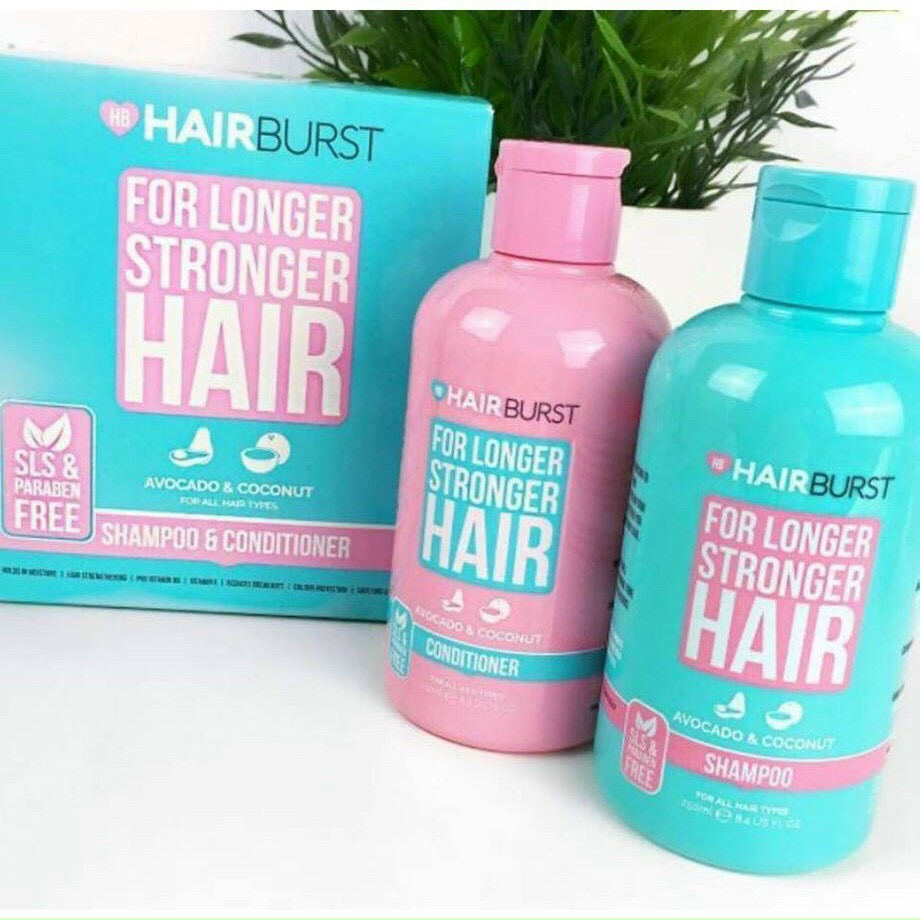 [Hcm]Cặp (Bộ) Dầu Gội + Dầu Xả Hairburst Vitamin Bơ Dừa Kích Thích Mọc Tóc Nhanh Dài - Dày - Chắc Khỏe Hơn (350Ml/Chai) - Set Hairburst Gội Xả For Longer Stronger Hair