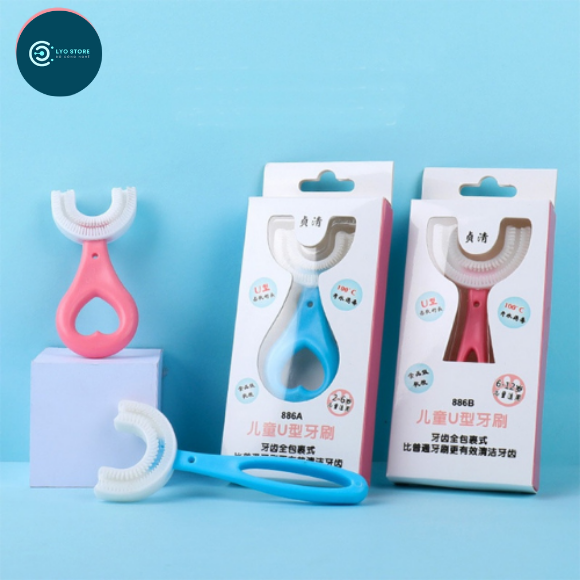 Bàn chải đánh răng cho bé chữ U chất liệu Silicon chịu lực cắn dành cho bé từ 2 tuổi – 6 tuổi – LYO STORE