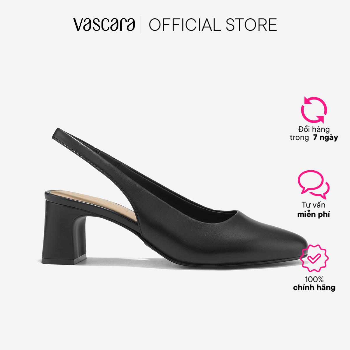 [Voucher 10%] Vascara Giày Slingback Mũi Tròn Gót Trụ - BMN 0665