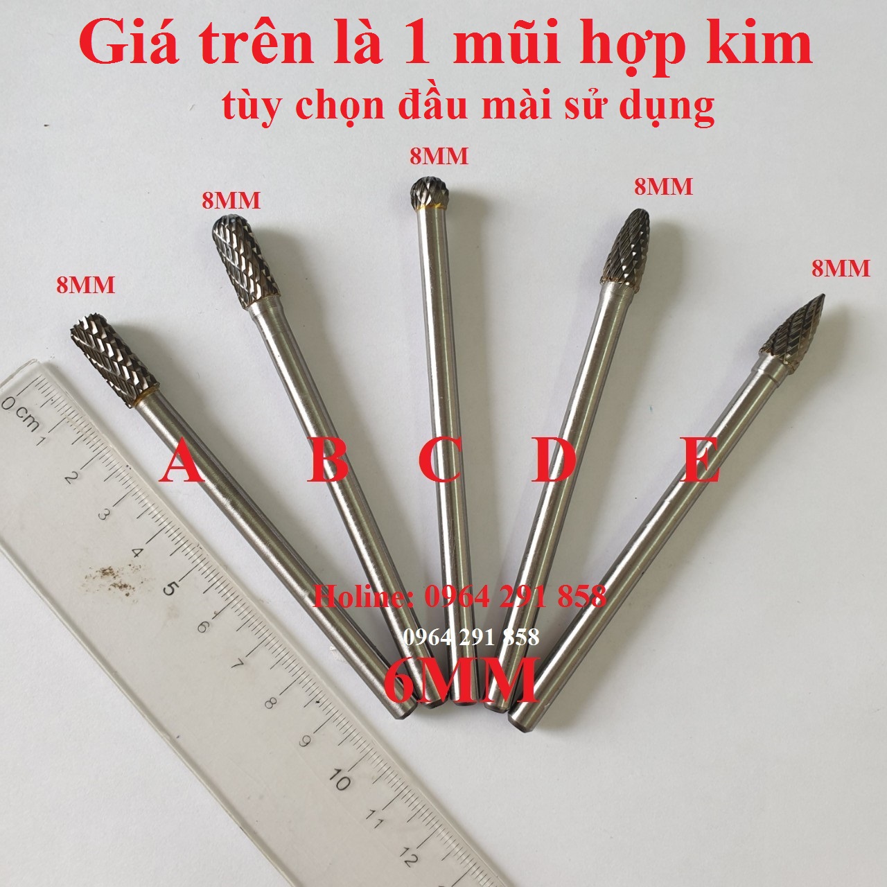 Mũi mài khắc hợp kim trục 6mm siêu dài - mũi mài doa hợp kim - Bộ đầu mài thép hợp kim vonfram dùng 