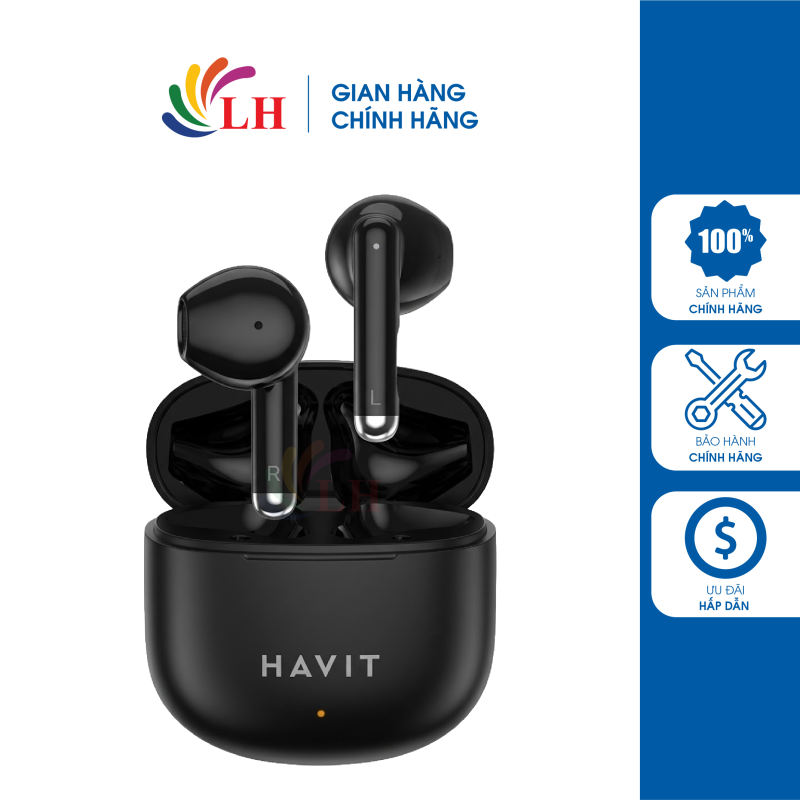 Tai nghe Bluetooth True Wireless Havit TW976 - Hàng chính hãng - Bluetooth 5.3 Driver 13mm 6 giờ cho mỗi lần sạc