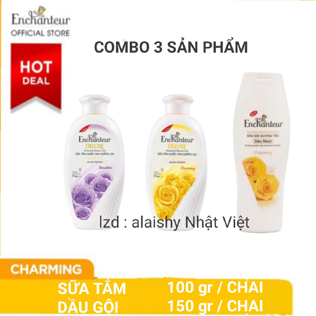 Sữa Tắm Enchanteur 100 Gr + Dầu Gội Enchanteur 150 Gr