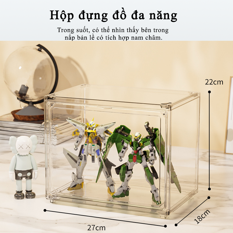 Tủ trưng bày Trong Suốt Hộp Đựng túi Chống Bụi sang trọng Tiện Dụng Giày dép /túi xách/tác phẩm nghệ