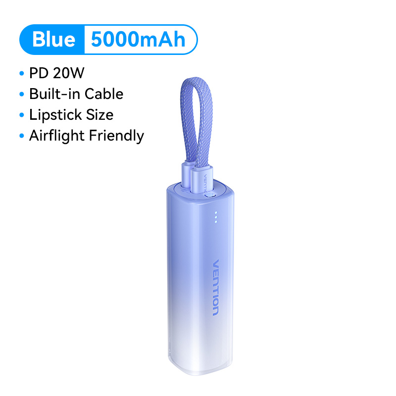 Pin Sạc Dự Phòng 5000mAh 20W PD Vention Màu Gradient Độc Đáo - Thiết Kế Mini Cầm Tay Bằng Thỏi Son D