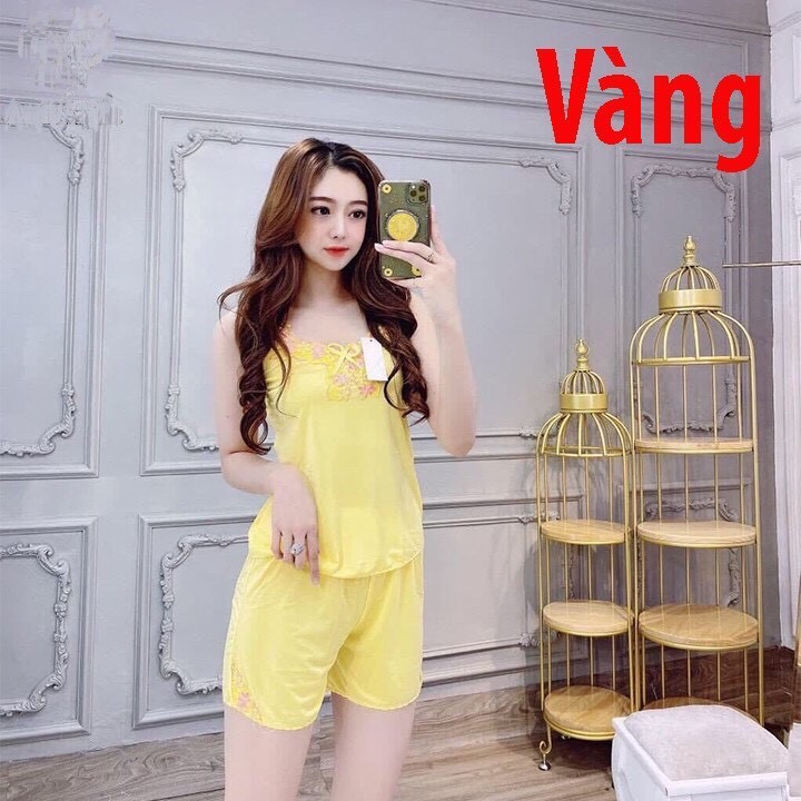 Set bộ đi chơi Đồ Ngủ Nữ Thun Lạnh Set Bộ Mặc nhà 2 Dây Co Giãn Thoáng Mát 20-65kg