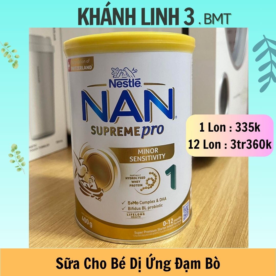 1 Lon NAN SupremePro số 1 lon 400g - Sữa NAN SUPREME PRO số 1 - Sữa Bột Nestlé NAN SupremePro 1 cho bé dị ứng đạm bò .