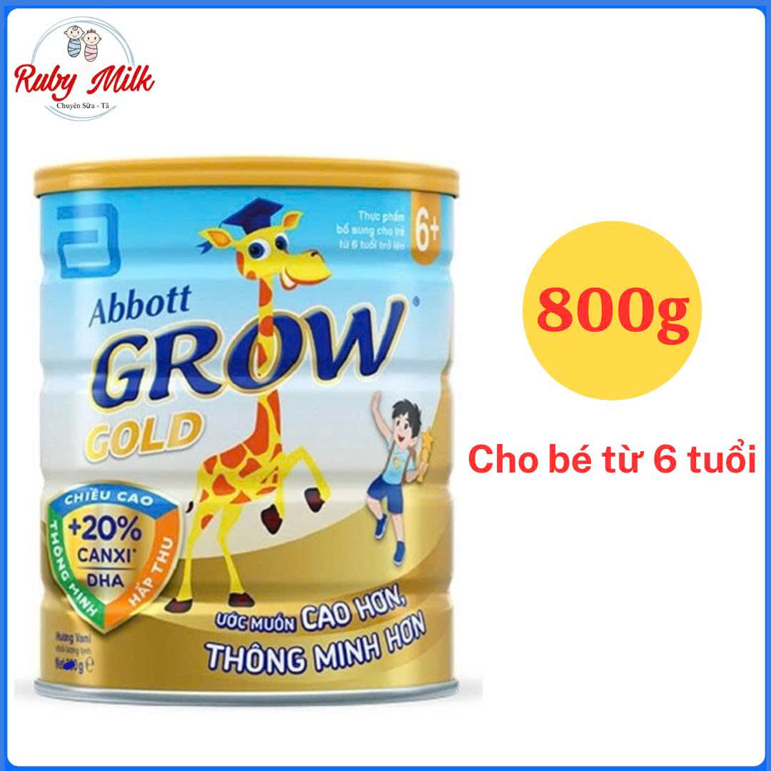 Sữa bột Abbott Grow Gold 6+ Lon 800g ( (Cho Bé Từ 6 Tuổi)