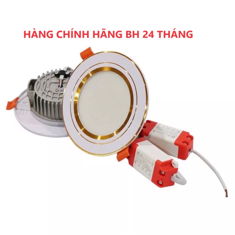[ COMBO 10 ĐÈN GIÁ RẺ ] Đèn led âm trần 7w 3 chế độ sáng - đèn mắt trâu phi 90 đế đúc loại I siêu sáng