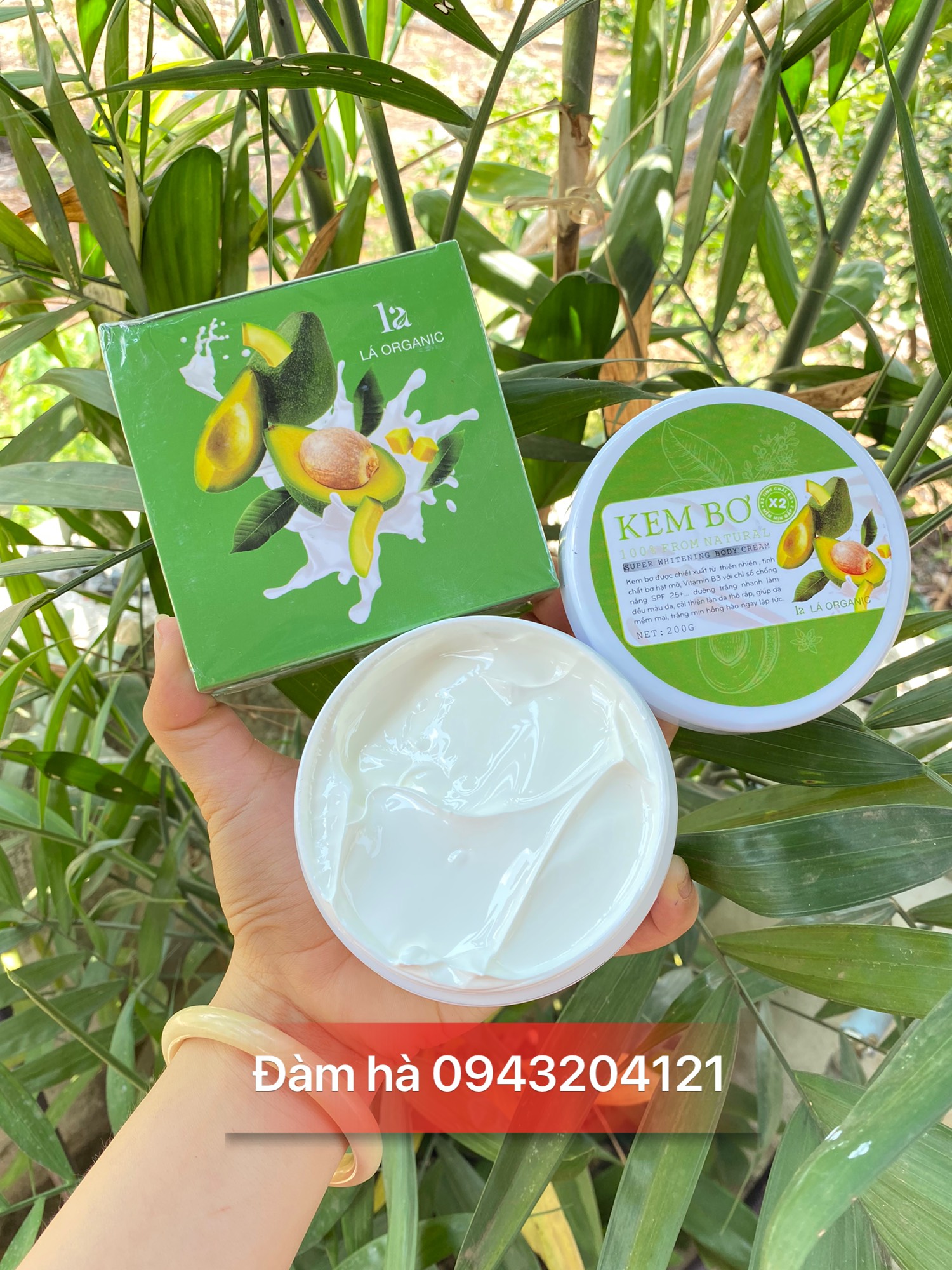 [Hình Thật] Kem Body Bơ Lá Organic Mẫu Mới Nhất