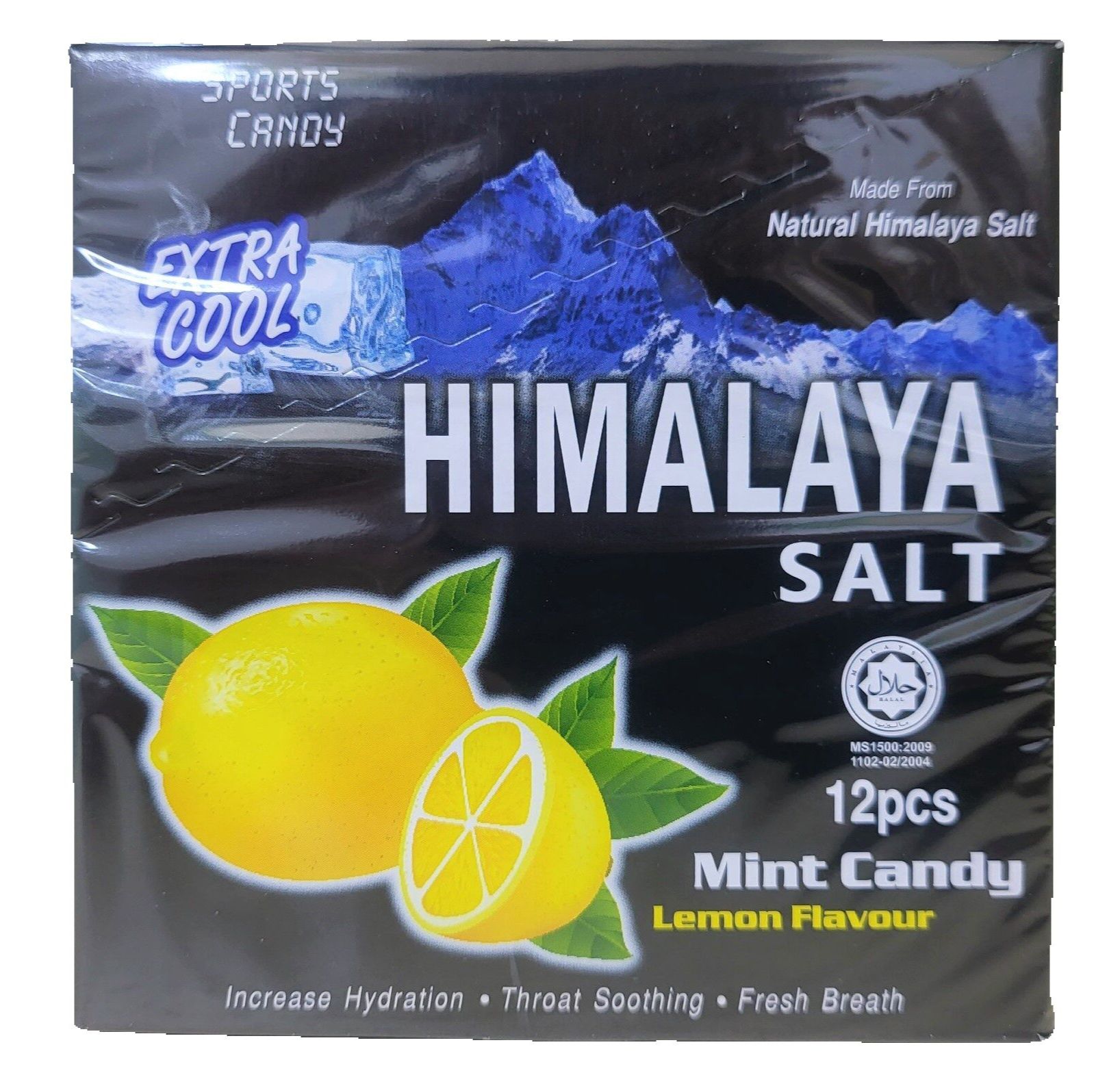 BIGFOOT (hộp 12 gói x 15g) KẸO BẠC HÀ CHANH MUỐI HIMALAYA SALT Mint Candy Lemon Flavour (HALAL)