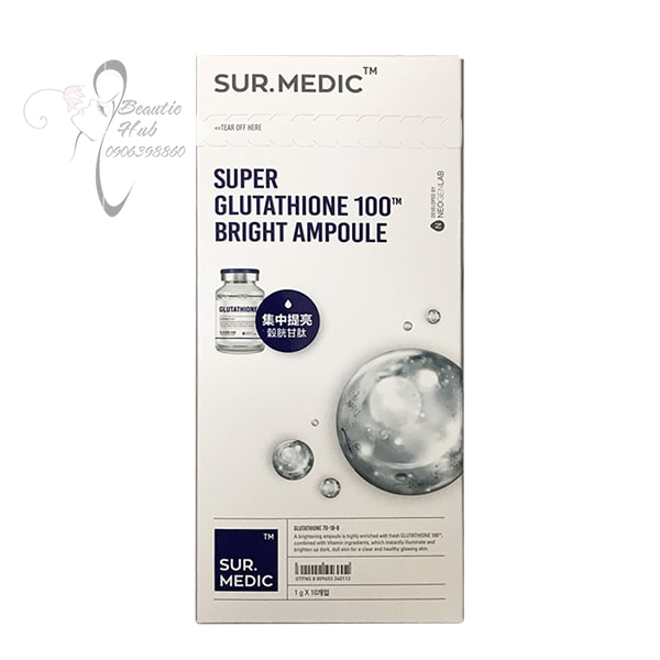 [Hcm](Full Hộp 10 Ống) Tinh Chất Làm Hỗ Trợ Thâm Sur.medic Sur Medic Super Glutathion Có Tem Chống Hàng Giả