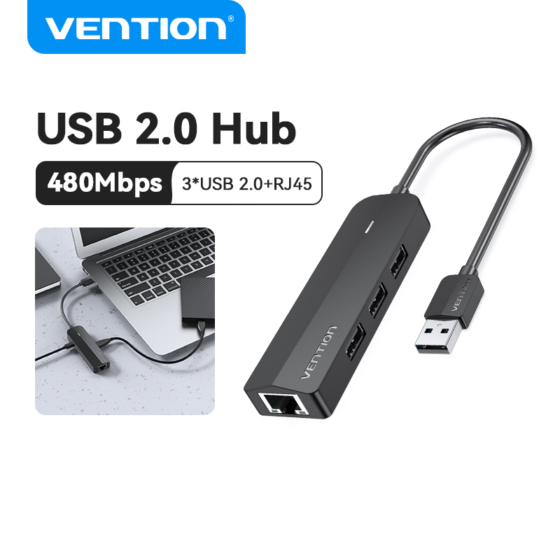 Vention USB Port HUB 2.0 Multi 4 USB Adapter with Micro Charge Power High Speed OTG for PC Laptop Le